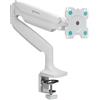 ONKRON Supporto Monitor Scrivania 13-32 pollici, Carico 9 kg, VESA 75x75-100x100 mm, Supporto Schermo PC Regolabile in Altezza, Porta Schermo PC Inclinabile e Girevole, Braccio Monitor Bianco G100-W