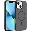 XTCASE Cover Magnetica per iPhone 13/14 [Compatibile con Magafe], Custodia Opaco Parte Posteriore Rigida in PC Resistente ai Graffi e Paraurti in Morbido Silicone TPU Antiurto, Nero