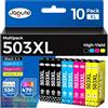 Jagute 10 Pacchetti Cartucce 503XL compatibili con Epson 503 503XL Multipack per Epson Expression Home XP-5200 XP-5205 Workforce WF-2960DWF WF-2965DWF WF-2960 (4 Nero 2 Ciano 2 Magenta 2 Giallo)