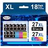 Jagute 18 PACKS 27XL Cartucce d'inchiostro Compatibili per Epson 27 27XL Cartuccie per Epson WorkForce WF-7610 WF-7620 WF-3620 WF-3640 WF-7110 WF-7710 WF-7715 WF-7720 WF-7210
