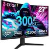 Z Z-Edge Z-Edge Monitor Gaming Curvo 27 pollici 300Hz (DP1.4 * 2), 1ms MPRT, FreeSync, FHD, 240Hz (HDMI2.0 * 2), Schermo PC LED 16:9, Inclinazione Regolabile, 4000:1, 1500R VA, VESA 100 * 100mm