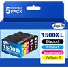 Jagute PGI-1500XL Cartucce d'inchiostro Compatibile con Canon PGI-1500 1500XL per Canon Maxify MB2350 MB2750 MB2150 MB2755 MB2155 MB2050 MB2300 (5 Pack, 2 Nero, 1 Ciano, 1 Magenta, 1 Giallo)