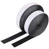 Vicloon Strisce Laccio Adesivo, Feltro Adesivo Forte Tessuto, Ganci 20mm di Larghezza 5M di Lunghezza, Nastro magnetico incl, Una Fascetta con Fibbia (Nero)