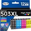 Jagute 12 Pacchetti 503XL Cartucce d'inchiostro compatibili con cartuccia epson 503 503XL per Epson Expression Home XP-5200 XP-5205 Expression XP5200 XP5205 Workforce WF-2960DWF WF-2965DWF