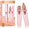 URAQT Epilatore Viso Donna, USB Ricaricabile 2 in 1 per Sopracciglia, Labbra, Corpo, Peli del viso, Naso, Orecchie, Rosa