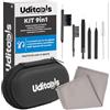 Udivita Kit Pulizia Apparecchi Acustici 9in1 Uditools - Set Accessori con Spazzole Scovolino Filo Ultra-Slim Magnete Estrai-Batterie e Custodia Rigida - Compatibile con Modelli BTE RIC ITE e Auricolari