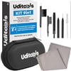 Udivita Kit Pulizia Apparecchi Acustici 9in1 - Uditools Set Accessori con Spazzole Scovolino Filo Ultra-Slim e Magnete Estrai-Batterie - Custodia Rigida - Compatibile con Protesi BTE RIC ITE e Auricolari