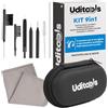 Udivita Kit Pulizia Apparecchi Acustici 9in1 Uditools - Set Accessori con Spazzole Scovolino Filo Ultra-Slim Magnete Estrai-Batterie - Custodia Tascabile - Compatibile con Protesi BTE RIC ITE e Auricolari