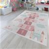 TT Home Tappeto Stanza Bambini Auto Bambini Motivo Con Animale Antiscivolo, Colore:Rosa Crema, Dimensione:80x150 cm