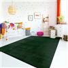 TT Home Tappeto Stanza Bambini Lavabile Moderno Pastello Monocromatico Antiscivolo Soft, Colore: Verde, Dimensione:100x200 cm