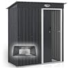 Juskys Casetta per attrezzi S in metallo da 1,4 m², tetto a uno spiovente, porta scorrevole e telaio della base - 161 x 86 x 181 cm Casetta per attrezzi Casetta da giardino Piccolo capanno - Antracite