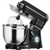 HOMCOM Impastatrice Planetaria con Ciotola Inox 7L, 1400W 6 Velocità Pulse, Testa Inclinabile, Planetaria Professionale Antiscivolo con Gancio Impastare, Frusta, Sbattitore, Paraschizzi e Accessori