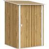 Outsunny Casetta da Giardino 0.92m², Marrone Chiaro Effetto Legno