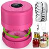 Wothfav Macchina Sottovuoto per Barattoli Vetro, Mason Jar Vacuum Sealer Elettrico, Apertura Standard e Larga, Sigillatore Sottovuoto per Conservazione e Fermentazione Alimentare-Rosso