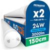 Eurocali 2 Tubi LED 24W 150cm T8 G13 SMD con Starter 3000 Lumen Garanzia 3 Anni - Luce Fredda 6500K - Alta Luminosità 125 lm/W - Sostituzione Neon per Negozio Garage Soffitto Materiale Nano Plastic