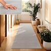 Paco Home Tappeto Moderno e Morbido per Soggiorno a Pelo Corto Lavabile Fluffy Uni Effetto Pelliccia Senza Tempo Elegante Antiscivolo Facile da Pulire, Dimensione:80x300 cm, Colore:Argento
