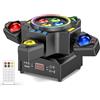 WZYBUTA 150W Teste Mobili Luci Palcoscenico, Faretto LED RGBW Spot Beam con Telecomando DMX512 Luce Stroboscopica Dorata per Festa Discoteca DJ Bar Matrimoni