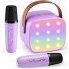 voijump Mini macchina karaoke con 2 microfoni senza fili, migliore macchina karaoke portatile Bluetooth per bambini 2026, regalo di Natale e compleanno per ragazze, ragazzi e adulti, ideale per feste a casa