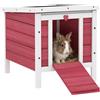 PawHut Gabbia per Conigli con Tetto Apribile, 51x42x43 cm, Rosso