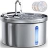FEELNEEDY Fontanella per Gatti in Acciaio Inox 3,5 Litri Fontana d'Acqua