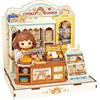 Rolife Miniature Casa Cookii Coniglio's Negozietto di Biscotti, 182 pezzi Kit Casa in Miniatura DIY, Modellismo da Costruire Adulti Casa delle Bambole in Legno Puzzle 3D Nessun collante necessario