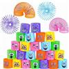 flintronic 24 Pezzi Mini Smiley Spring, Molla Giocattolo per Bambini, Gadget Compleanno, Spirale Arcobaleno per Feste