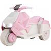 MAMIZO Moto elettrica per bambini, Triciclo elettrico con 2 motori, 92x42x56 cm, Moto elettrica per bambini con musica, pedali, faro anteriore, USB, 3 km/h, 30 kg, per bambini 3-6, 3 pcs ruote, Rosa