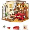 Rolife Miniature Casa Il salotto di Catherine, 284 pezzi Kit Casa in Miniatura DIY, Modellismo da Costruire Adulti Casa delle Bambole in Legno Puzzle 3D per Adolescenti Nessun collante necessario