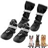 OneTigris 4 scarpe antiscivolo per cani, Pathfinder, impermeabili, calde, regolabili, con chiusura in riflettente per cani di taglia media e grande, colore nero, taglia 6