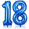 OFFCUP Helium Balloons, 40 Inches Number Balloons 18, Foil Birthday Balloon for Birthday Wedding Party Decorations Celebration Supplies (Blue)