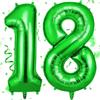 OFFCUP Helium Balloons, 40 Inches Number Balloons 18, Foil Birthday Balloon for Birthday Wedding Party Decorations Celebration Supplies (Green)