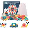 MonteSpi Tangram in Legno, Puzzle Geometrico Montessori Bambini 180 Pezzi