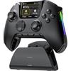 ManbaOne Interactive Screen Wireless Gaming Controller per PC/Switch/Switch 2/iOS/Android, Stick e Trigger ad Effetto Hall, Illuminazione RGB, Pulsanti Rimappabili, 1800mAh con Stazione di Ricarica
