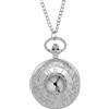 Vicloon Orologio da Tasca, Orologio da Taschino Vintage con Numeri Romani, Orologio al Quarzo da Tasca con Catena, Collana di Orologio da Taschino per Uomo Donna Regalo di Festa del Papà (Argento)