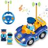 Pup Go Macchina della Polizia RC Cartoon per Bambini 18 Mesi+ con Musica e Luci, 2 Bambole Intercambiabili, Prima Macchina Telecomandata per Prima Infanzia, Regalo Perfetto per Compleanno o Natale