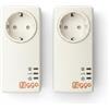 FADEDA ZIGGO - Set di 2 adattatori Powerline per presa Gigabit-LAN Powerlan, trasferimento dati Ethernet tramite rete elettrica, 1000 Mbit/s (2 cavi di alimentazione/trasmettitore)