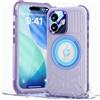 Beeasy per iPhone 17 Cover Impermeabile IP68 con Magsafe, 360 Militare Antiurto Protezione Schermo Integrata, Custodia Magnetica Rugged Resistente, 6,3, Viola