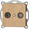 Kopp 917031089 - Presa per antenne TV/Radio Milano in legno di faccio, con 2 uscite e presa di passaggio