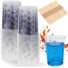 GBKDQQ 50 bicchieri da miscelazione in resina epossidica, 600 ml, monouso, con scala e 50 bastoncini di miscelazione, per pigmenti per miscelazione, misurazione, progetti artistici, colore resina