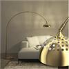 tectake® Lampada ad Arco in Acciaio, Lampada Design Regolabile, Paralume Orientabile, Piantana Design Vintage, Base Antiscivolo, Ideale per Soggiorno, Camera da Letto e Ufficio - Oro