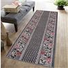 Carpeto Rugs Carpeto Tappeto Corridoio - Motivo Floreale - Collezione ATLAS - Grigio - 100 x 500 cm