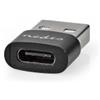Nedis Adattatore USB-A | USB 2.0 | spina USB-A | presa USB-C™ | 480 Mbps | Rotondo | Nichelato | Nero | Scatola