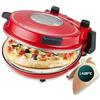 Cecotec Forno grill elettrico per pizza Fun Pizza&Co Mamma Mía Vista, 1200 W, Timer 15 min, Temperatura massima di 420ºC in 3 min, Finestra di visualizzazione, Piastra in pietra, Rosso