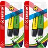 STABILO BOSS ORIGINAL - Evidenziatore - Pack da 2 - Giallo/Verde (Confezione da 2)