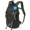 Terra Peak® Zaino da Trekking 20 litri uomo donna nero ACTIVE 20 PICCOLO - Zaino da escursionismo, viaggio sportivo e montagna da esterno ergonomico e impermeabile per Hiking e escursioni, traspirante