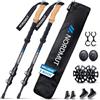 NORDMUT® Bastoncini da Trekking Telescopici | Bastoncini Nordic Walking Donna & Uomo | Trekking Ultralight [con Set Gommini] Regolabili con Impugnatura in Sughero Naturale (Carbone)