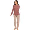 TRAMAS+ Pigiama Donna 100% Cotone, Pigiama Donna con Maglietta Manica Lunga e Pantalone Lungo, Pigiami da Donna, Pigiama 2 Pezzi Donna