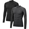 DANISH ENDURANCE Maglia Compressione Uomo, Pacco da 2, Multicolore (1x Grigio, 1x Nero), XL