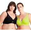 Curve Muse Reggiseno Riducente Ferretto Sfoderato Mesh-x2-Nero,Giallo-3G