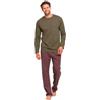 TRAMAS+ Pigiama Uomo in 100% Cotone, Pigiama Uomo Completo Lungo con Maniche Lunghe, Comodo e Traspirante - S, Gladiolo Verde Caccia